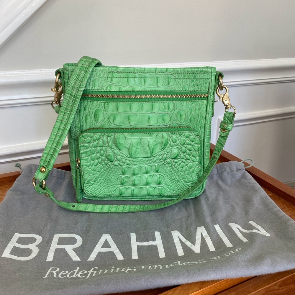 Brahmin crossbody in mint green color